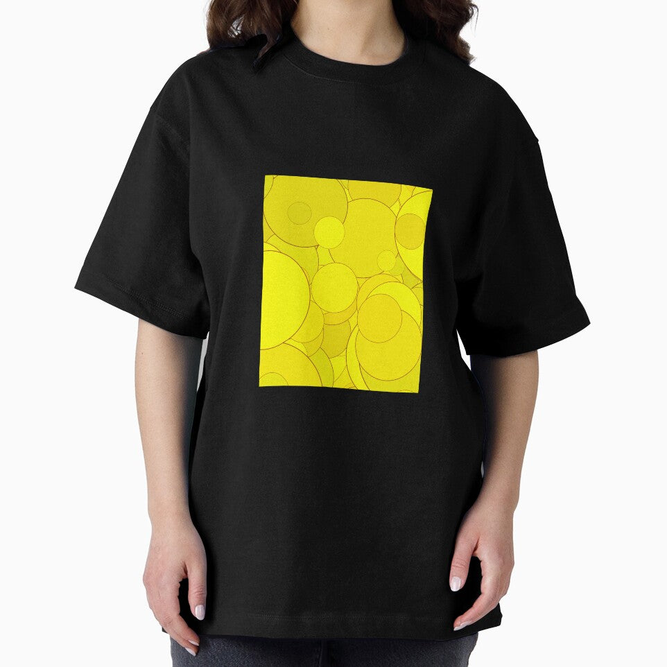 Bright Yellow Overlapping Circles Random Pattern by plumpjose