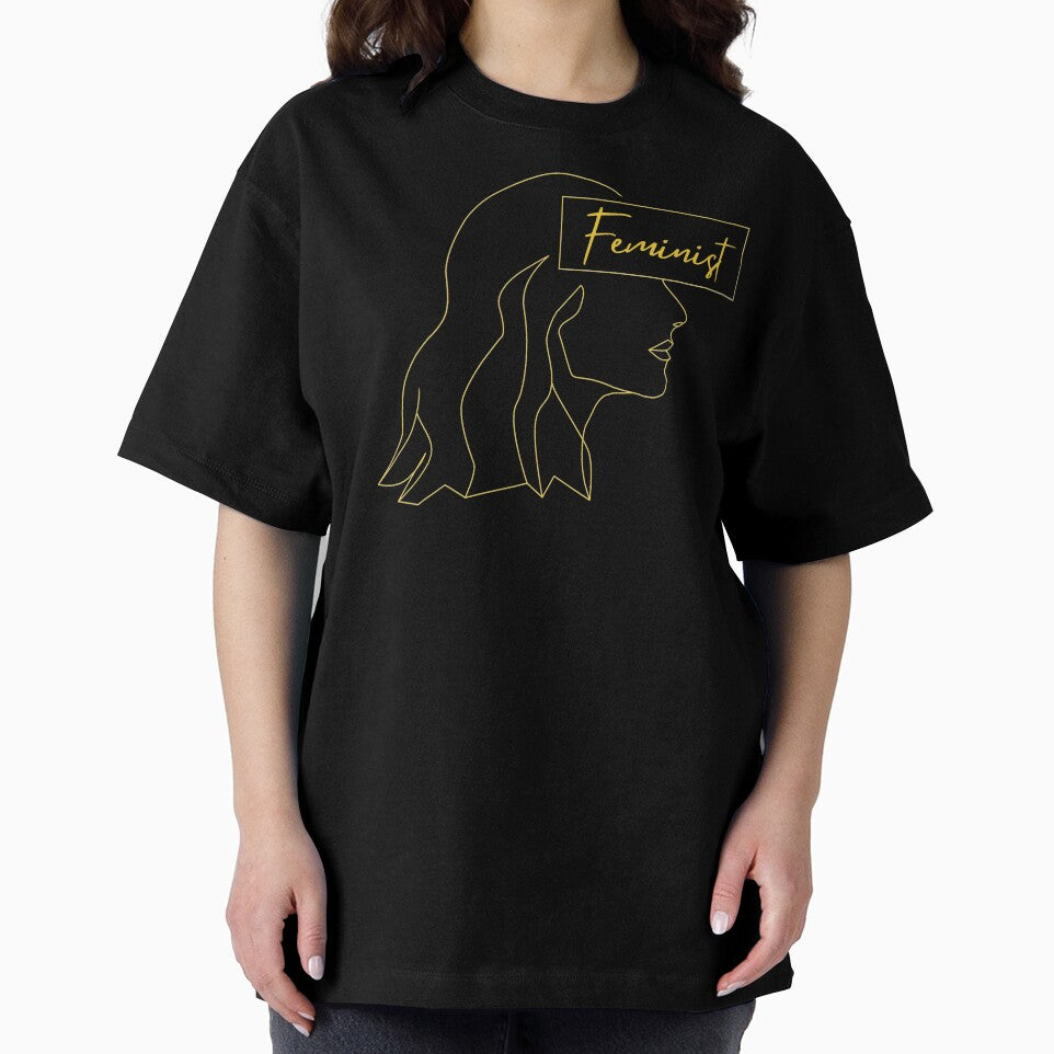 Feminist line art in Gold by fjakaseason