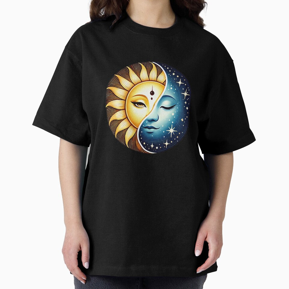 Celestial yin yang sun and moon face – Mystical Celestial Balance by Print On Demand HQ