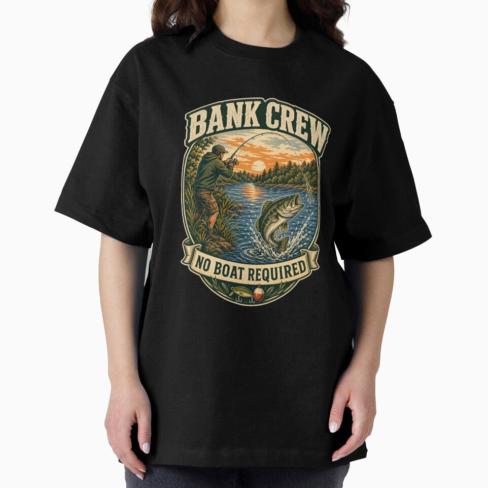 Bank Crew No Boat Required Fishing Badge by Andrew Lomax