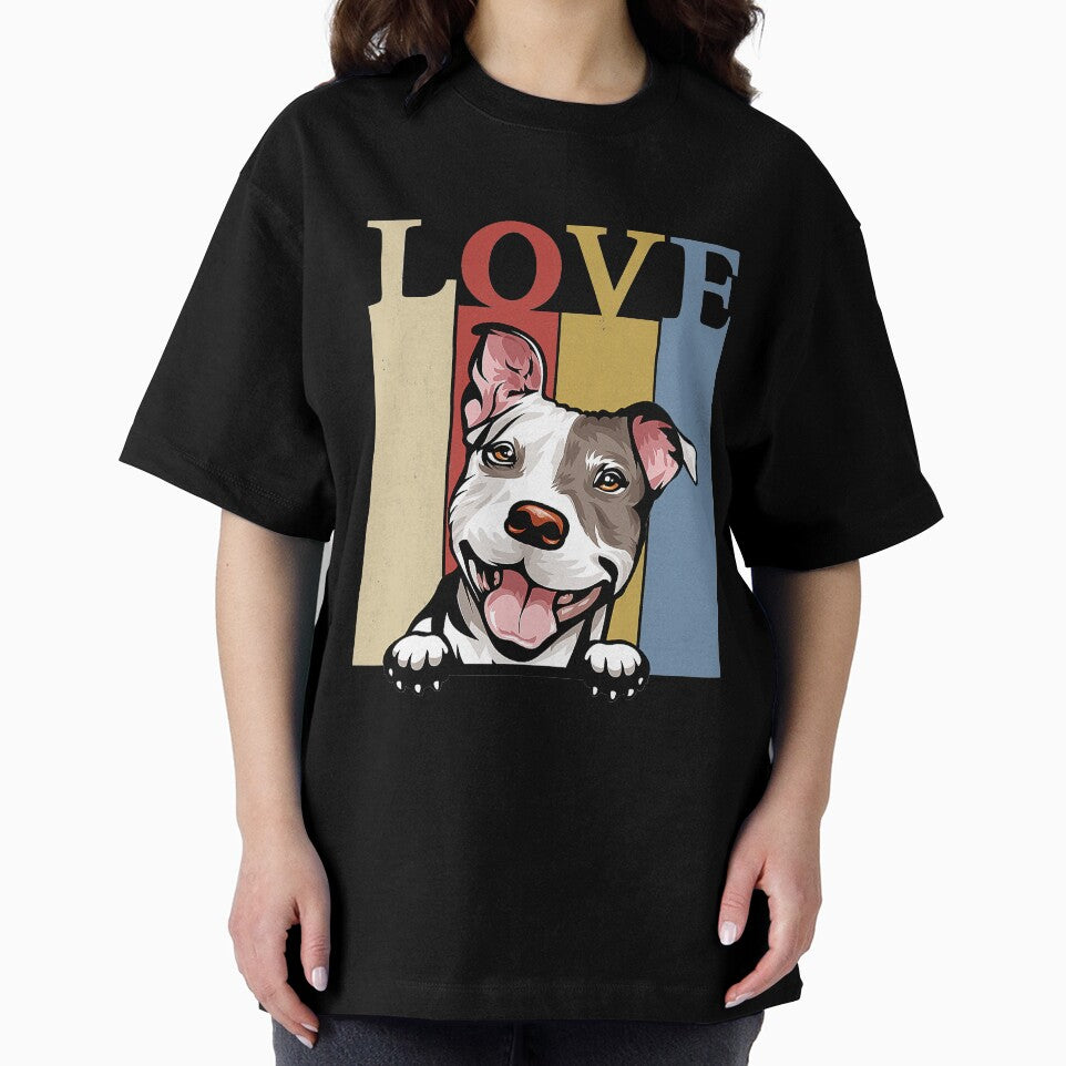 I Love My Pitbull Vintage Retro Funny Pitbull Dog Owner by JeffreyShultz