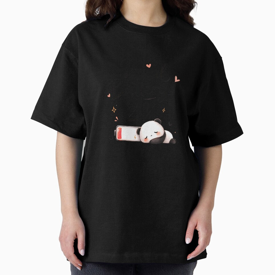 Cute Social Battery 2% Panda – Introvert Low Energy Funny Design by Sanika arts