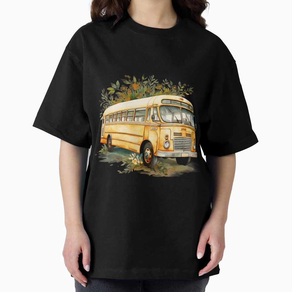 Watercolor floral school bus. by PawsandPages
