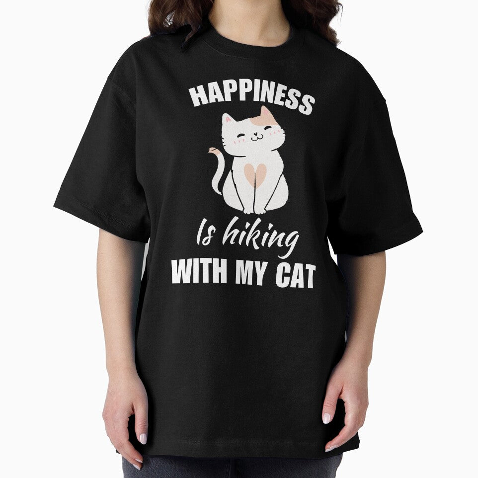 Happiness is hiking with my cat, hiking dad or mom enthusiast fan quote by NBSStore