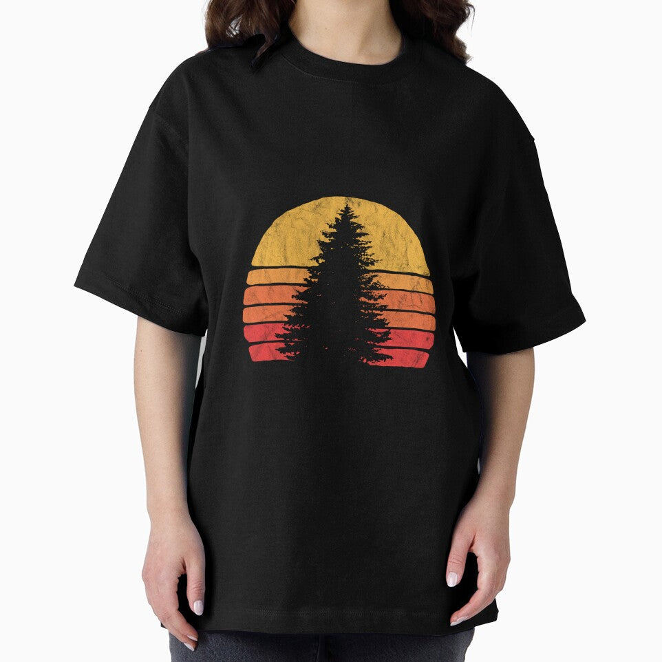 Solitary Pine Tree Sun - Vintage Retro Outdoor Graphic by TomAScott27