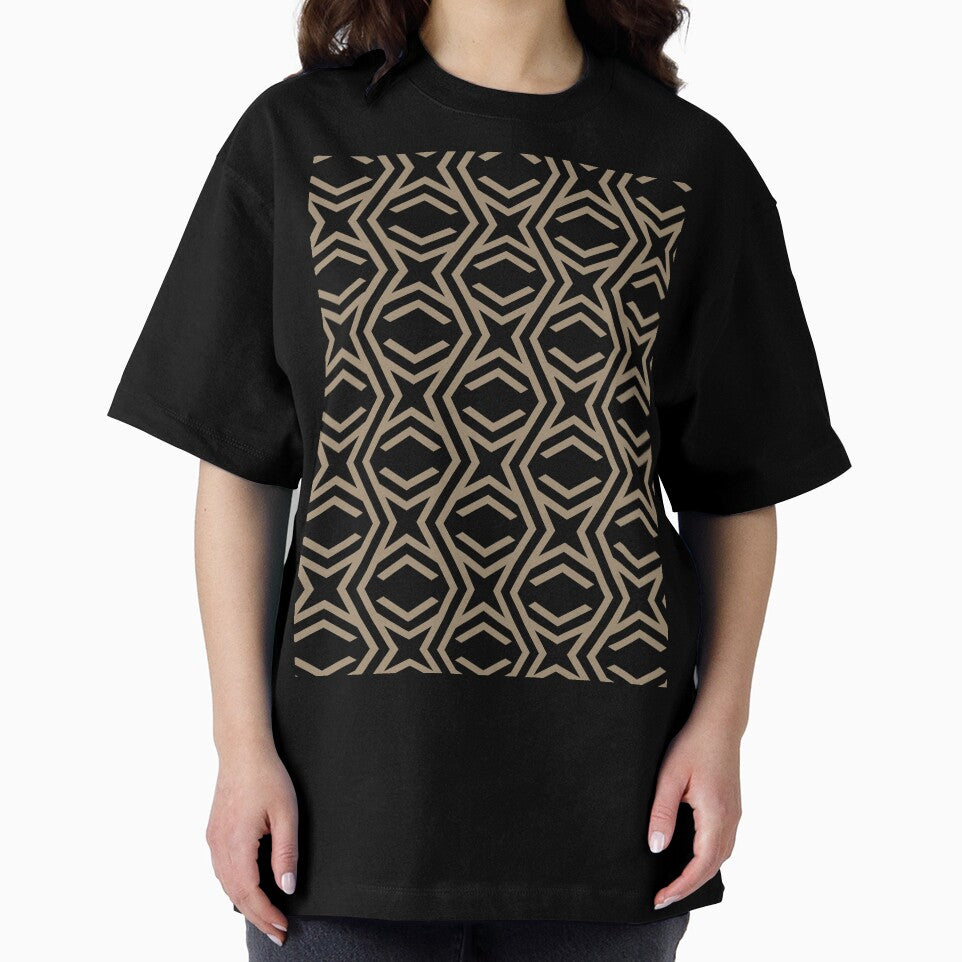 Black and Brown Zig Zag Stripe Star Pattern Pairs DE 2022 Trending Color Tuscan Mosaic DE6208 by ColorOfTheYears
