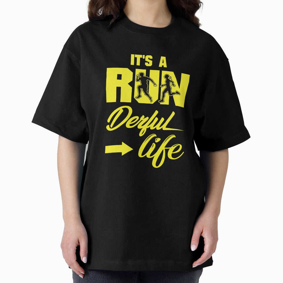 It's A Run Derful Life - Running Quotes - Yellow, Blue, Black, White - Marathoner Gift, Runner's Gift, Running Gift by RaceRunnerz-