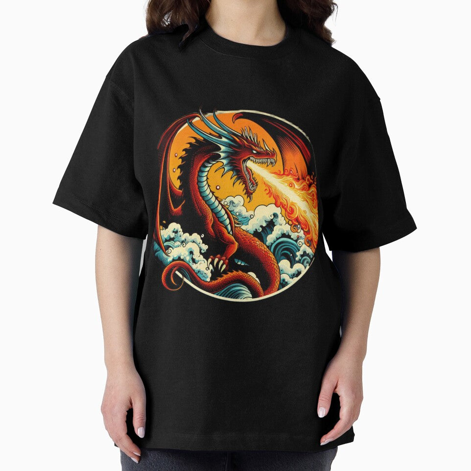 vintage Magic in Flames dragon breathing fire by Expressions-Sel