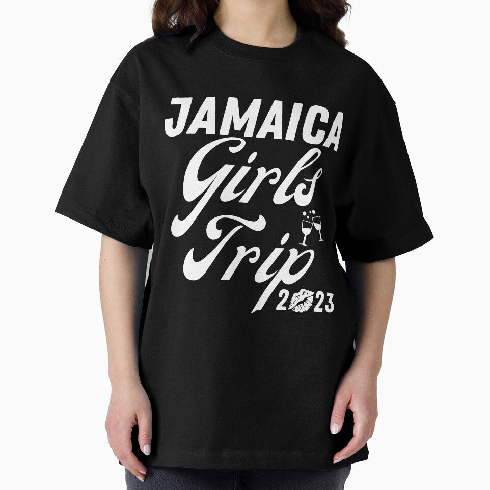 Jamaica Girls Trip 2023 Party Women White Text Art Cute Costume by 27th-Tee