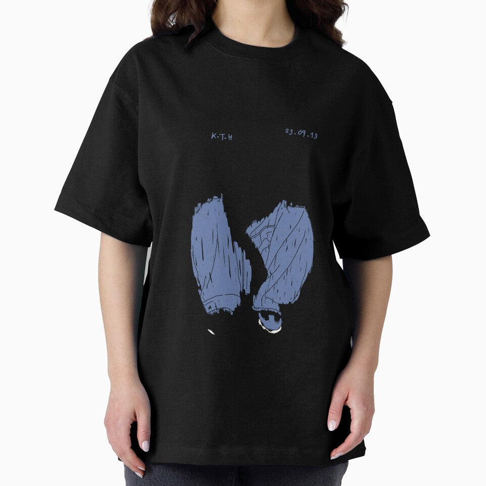 Minimal Line Art K-Pop Singer – Blue Song Aesthetic Illustration by KARAMELLI.ART