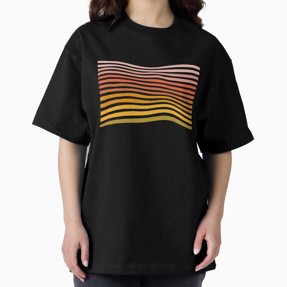 Modern Minimalist Waves Geometric Lines Retro Mid Century Warm Colors by This Is Riley