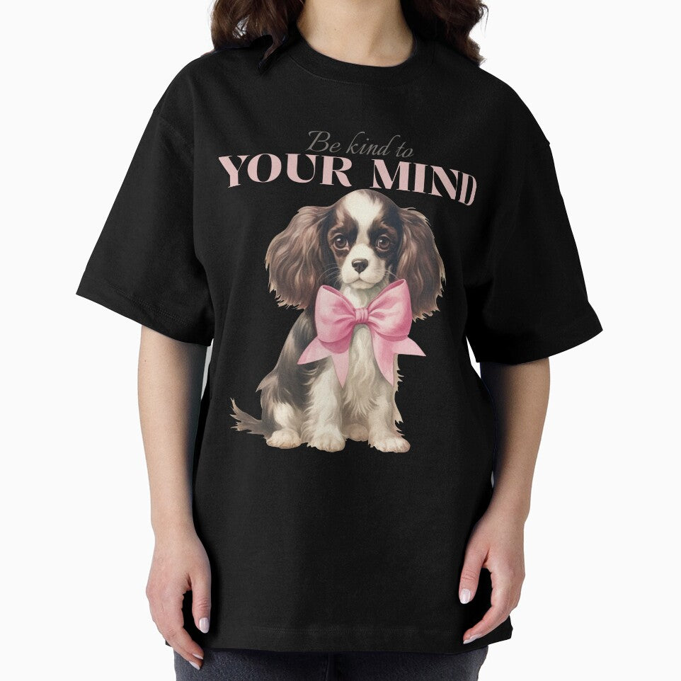 Copy of Be kind to your mind vintage dog pink bow spaniel by SoulfulT