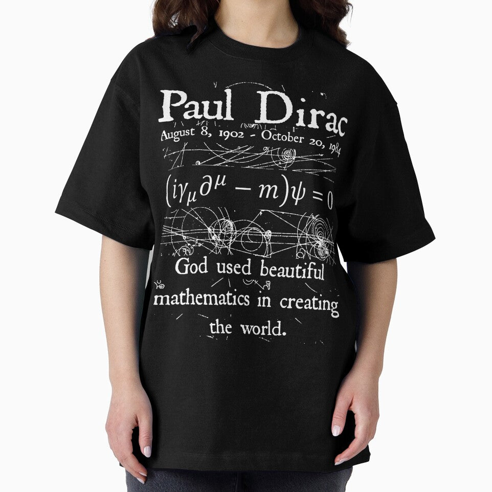 Nerdy Vintage Paul Dirac God Used Beautiful Mathematics in Creating the World Quote Physics Science Teacher White Text by MathWare MathClips