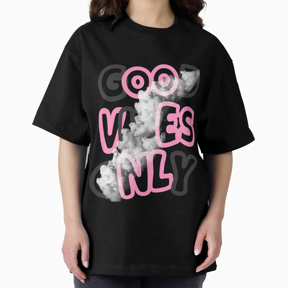 Pink Good Vibes Only Aesthetic Typography by Ezza Designs