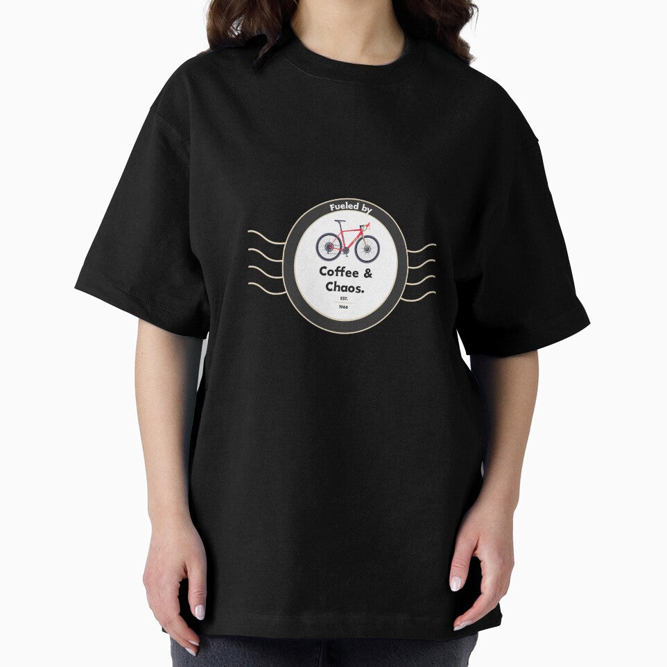 Cycling Fueled by Coffee & Chaos T-Shirt. by InfinityBabes