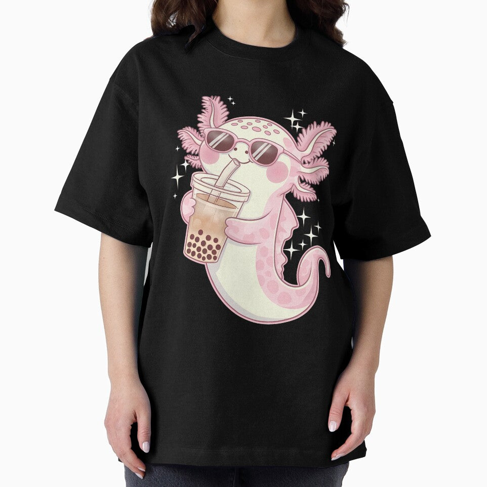 Axolotl Bubble Tea by Funny Vintage Stickers And T-Shirts