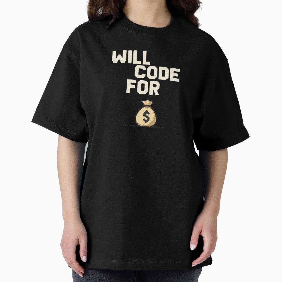 Will Code For Money – Funny Programmer Pixel Art Design by VenDecoArt