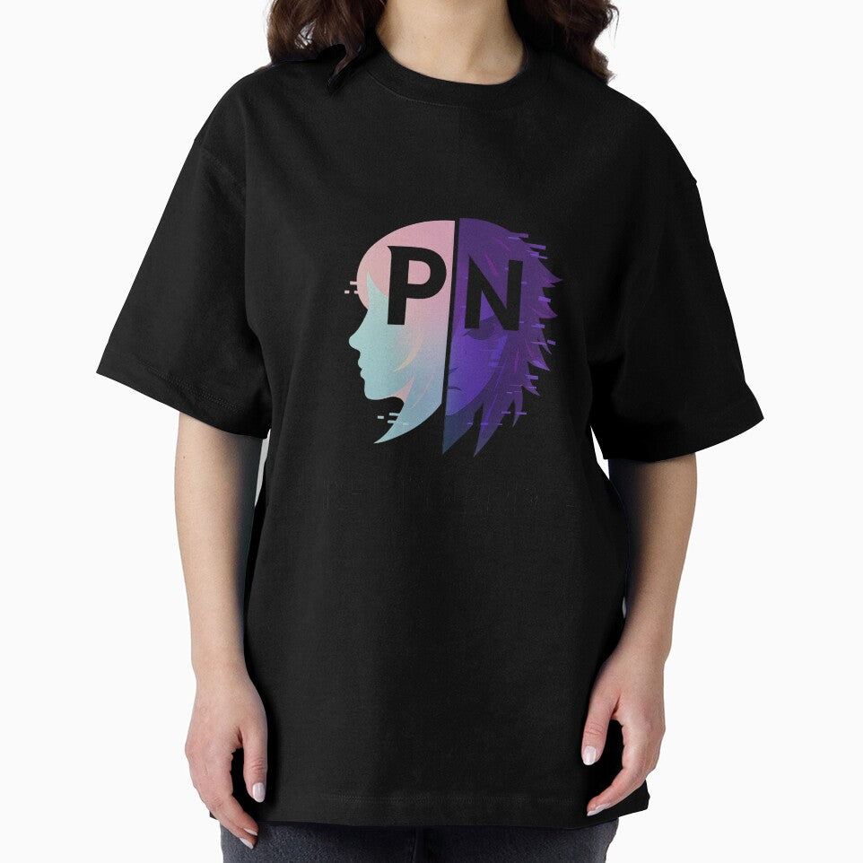 PrettyNerdee Glitchpunk Split Face Logo – Vaporwave Cyberpunk Anime Aesthetic by PrettyNerdee
