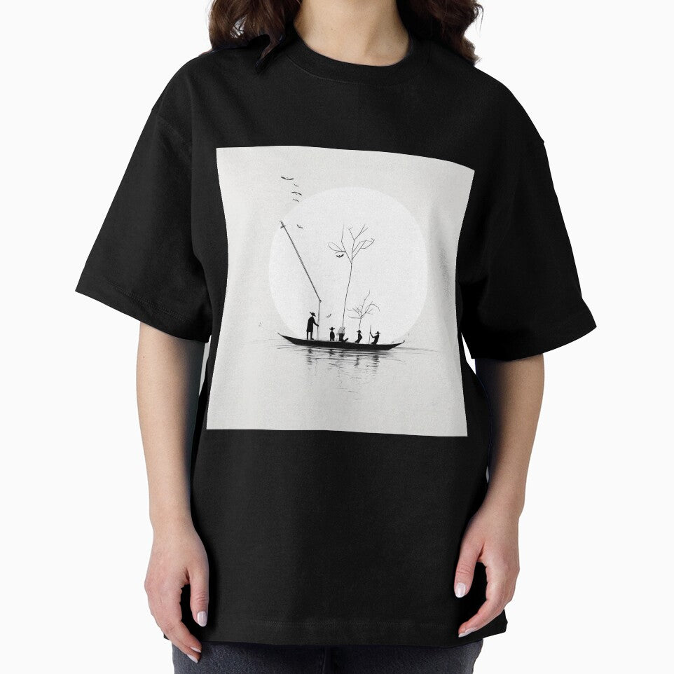 Minimalist abstract moon art design by Feluceo