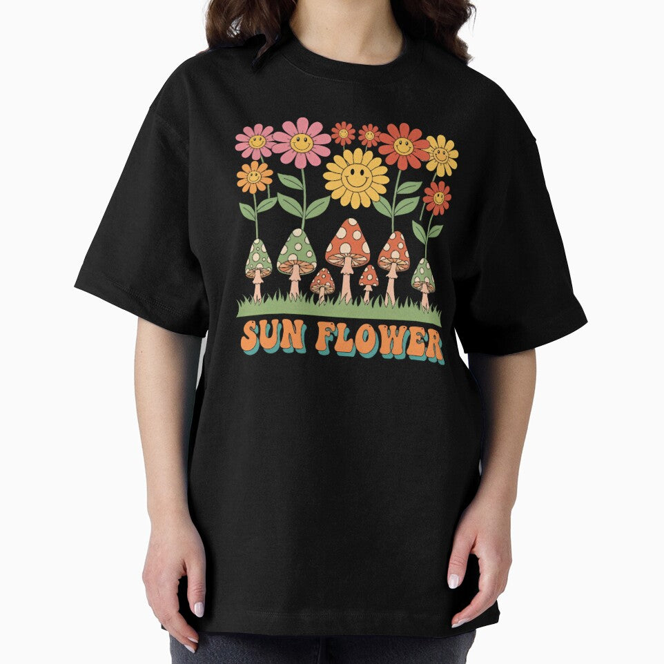 Groovy Smiling Flowers by Linework Studio