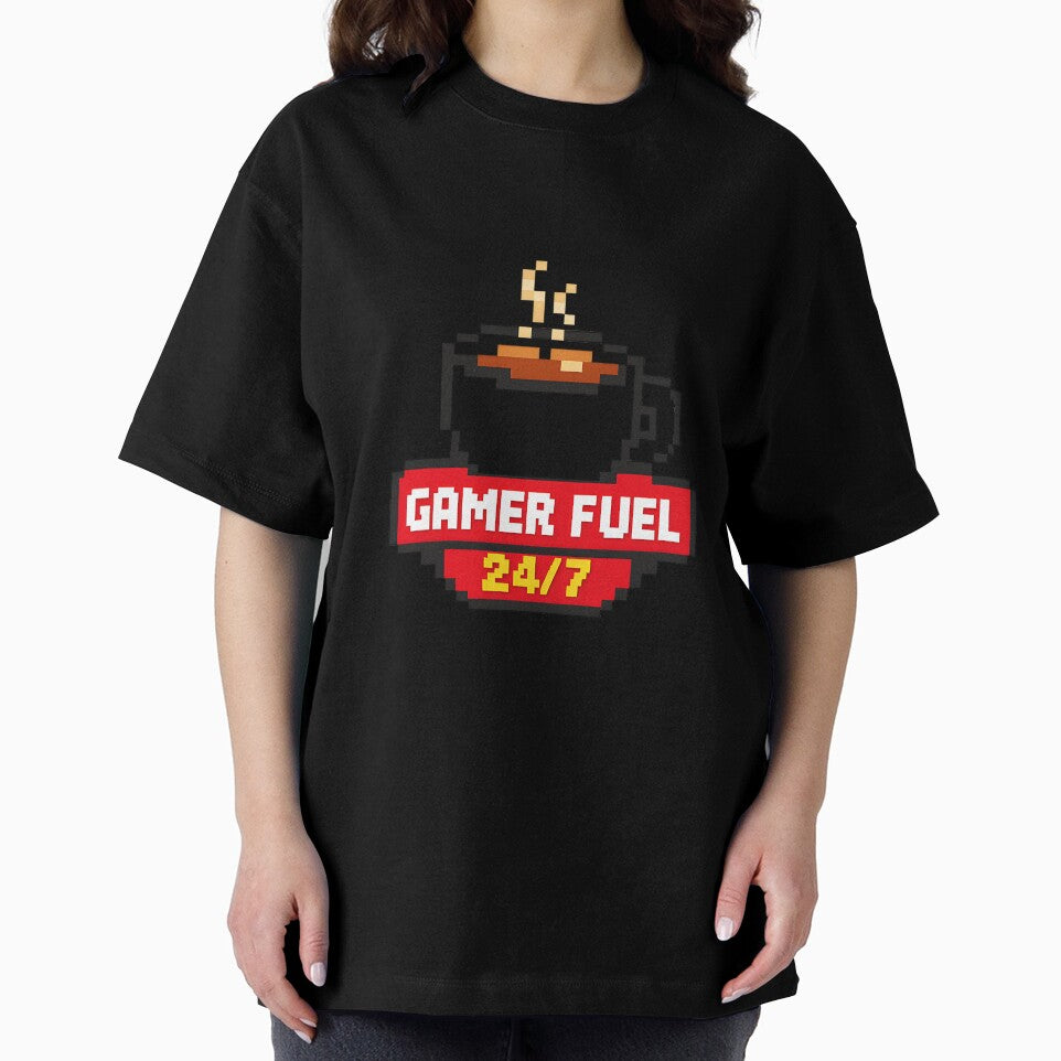 Gamer Fuel 24/7 Coffee Gamer Shirt Funny Gaming Energy Design Pixel Gamer Aesthetic by RespawnCult