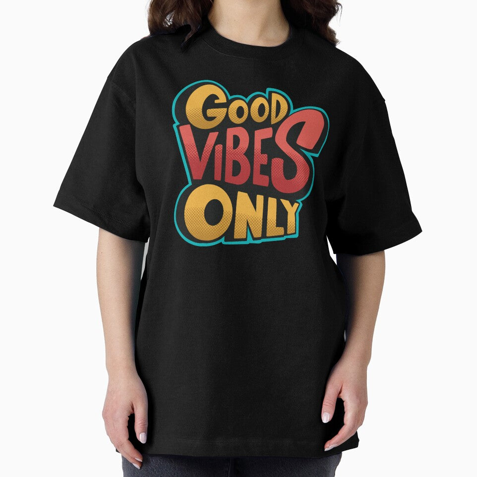 Good Vibes Only Retro Pop Typography - Colorful 90s Aesthetic Quote by twelvten