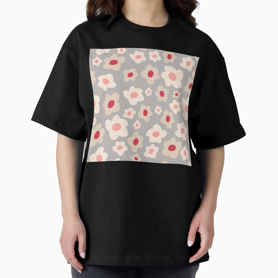 Retro Floral Surface Pattern Grey & Pink by scorpiolane