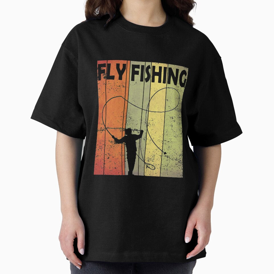 retro vintage fly fishing gift for fly fishing lovers by Space Art