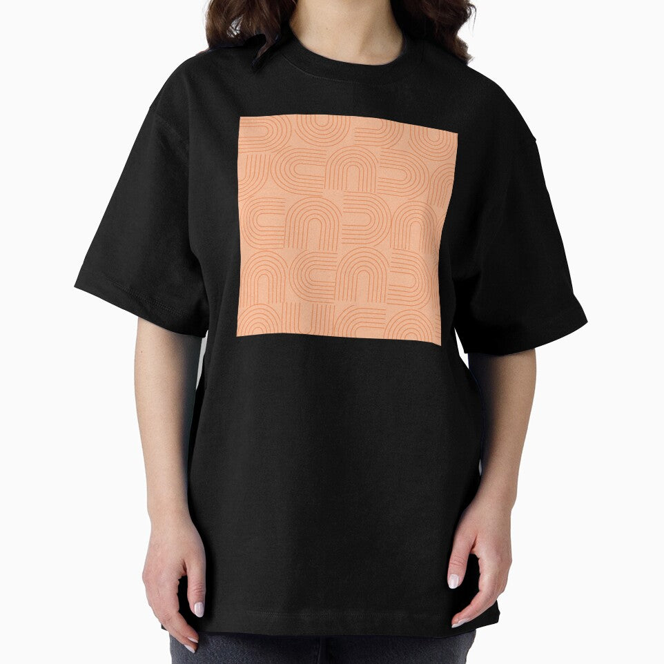 peach modern mid century retro geometric vintage arches by DesignYourWaystore