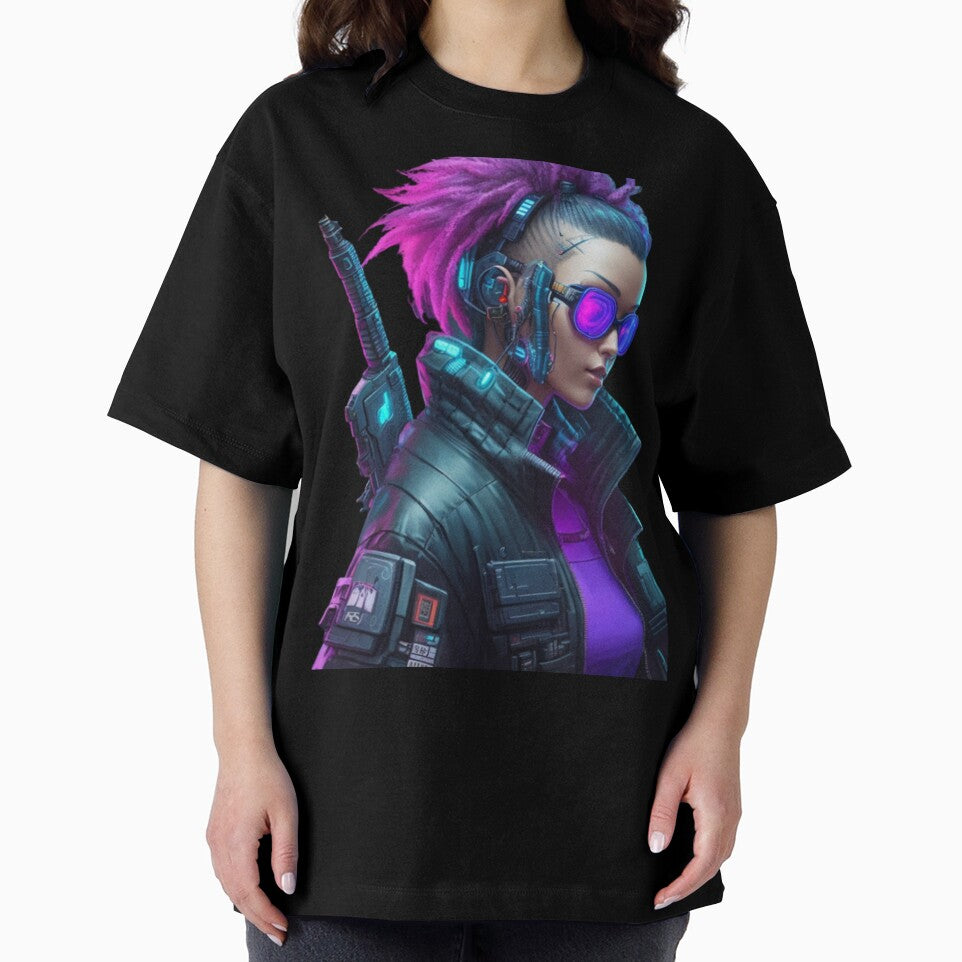 Cyberpunk Woman - Sci-Fi Character Art Print by aiprintiq
