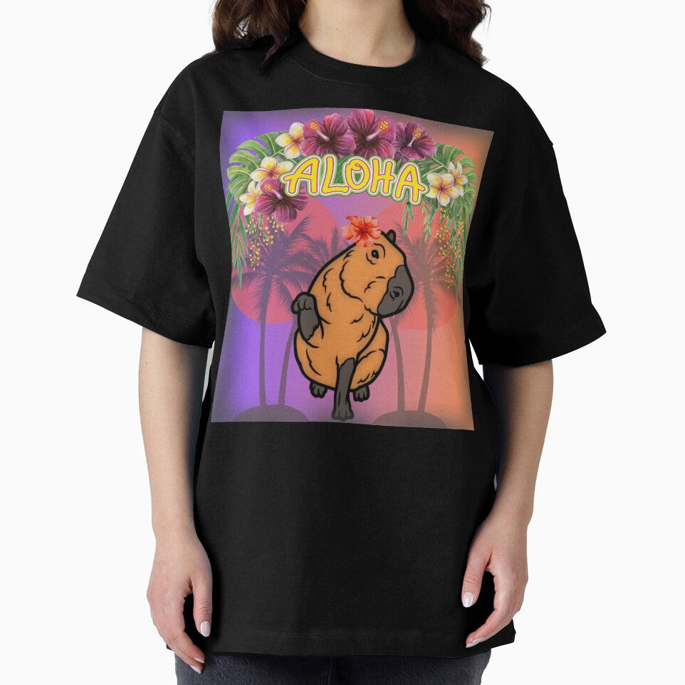 Aloha Capybara - Exotic Vibes and Floral Delights by NewtBoo