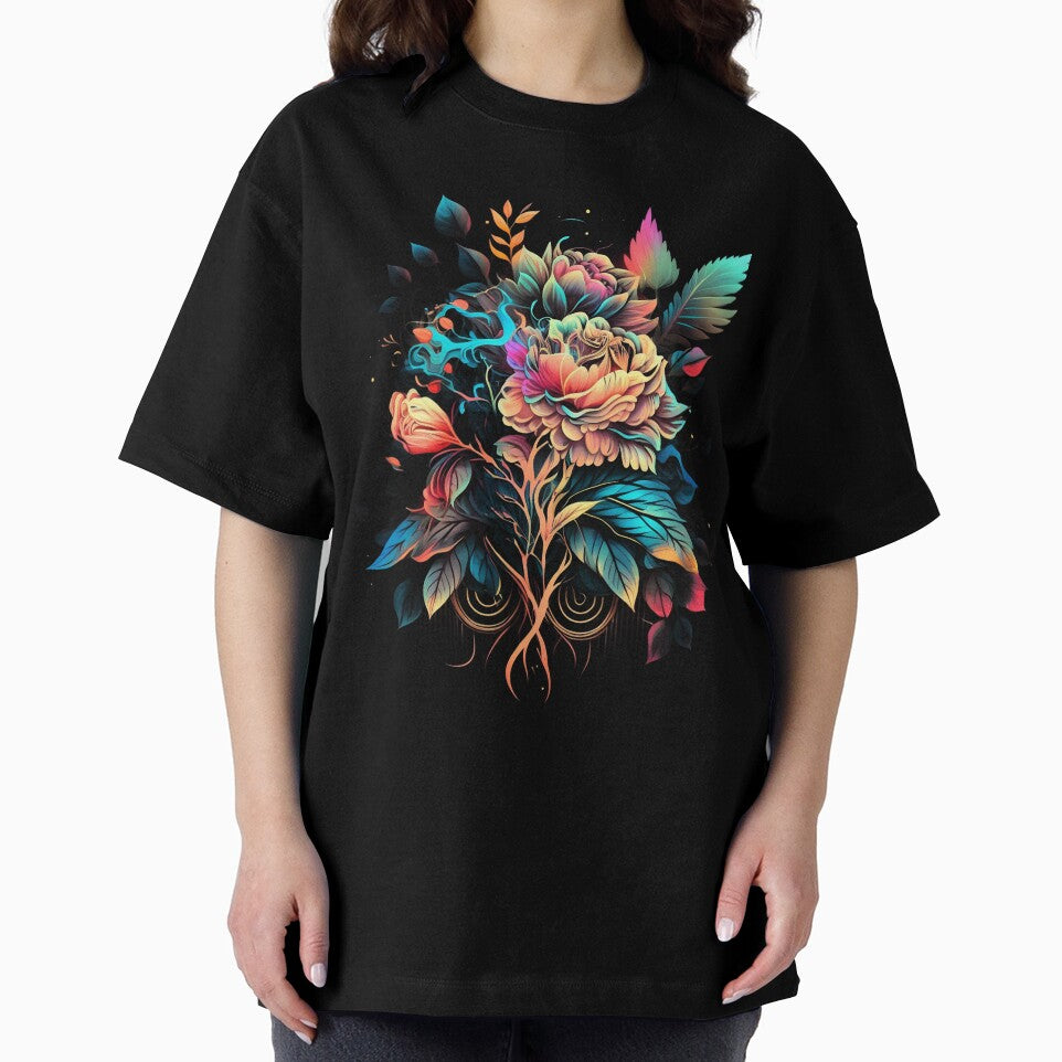 A Whimsical Floral Design Bursting with Color Eye-Catching Psychedelic Art by digitaldreamHD