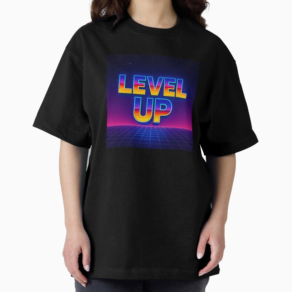 Level Up – Retro Gamer Poster in Neon Arcade Style by Outline Studio