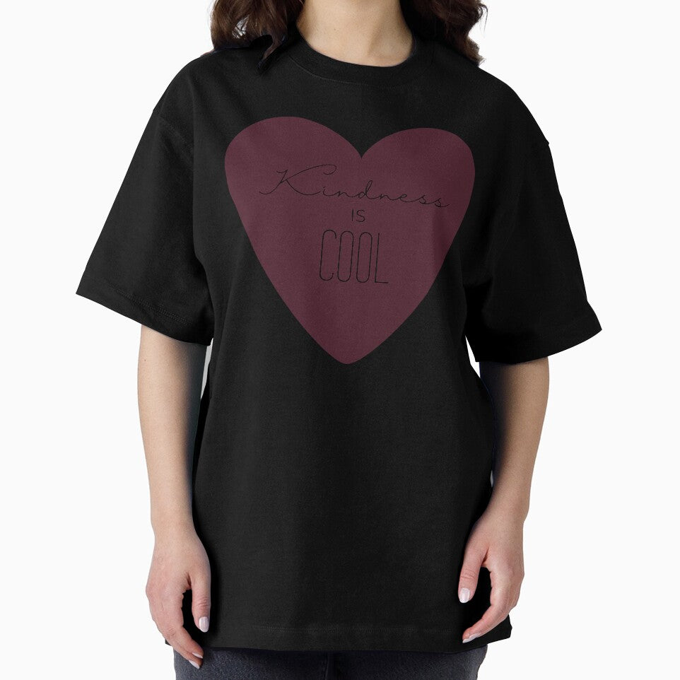 Kindness Is Cool – Cute Pink Heart Positive Quote Design by SunnyIris