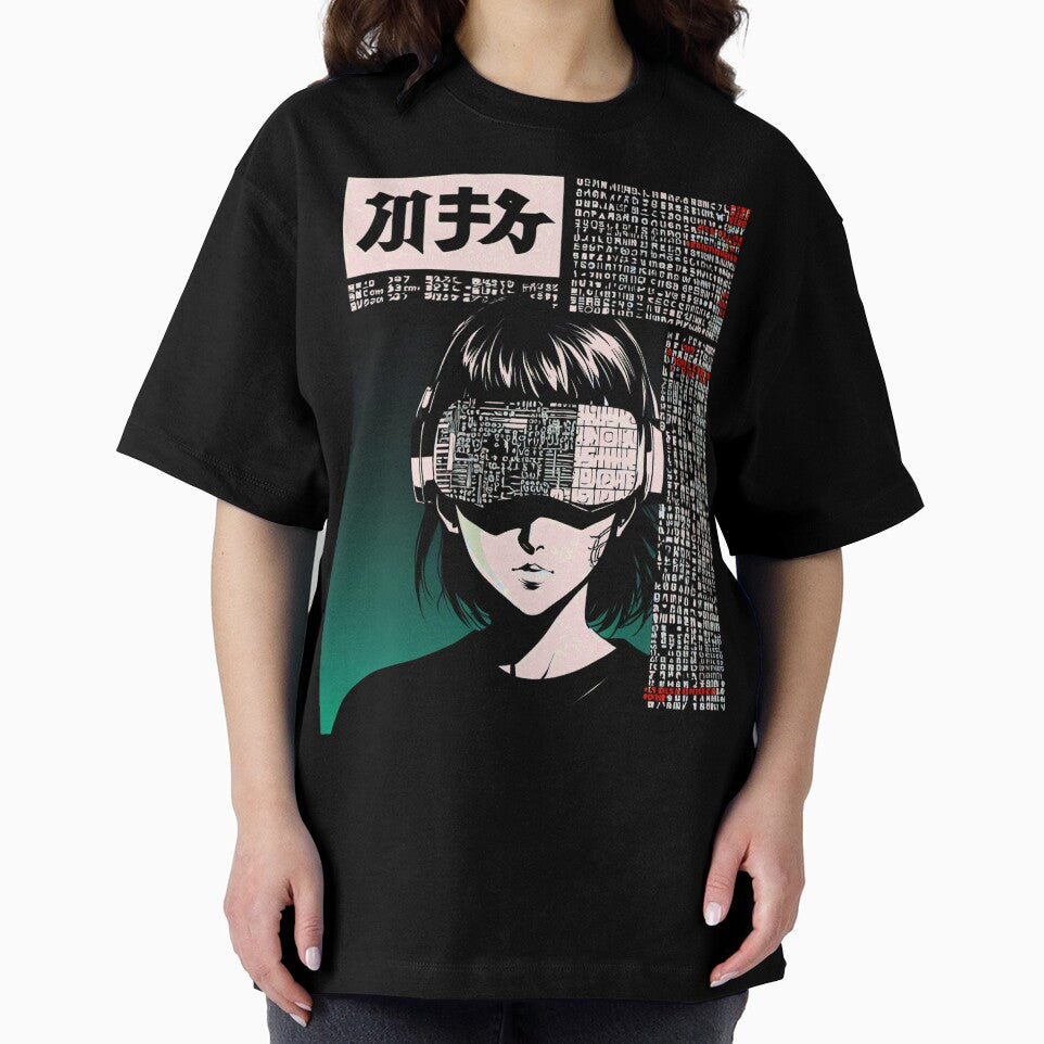 Cyberpunk VR Gamer Girl - Hacker Code Anime Aesthetic by ShadowsInk