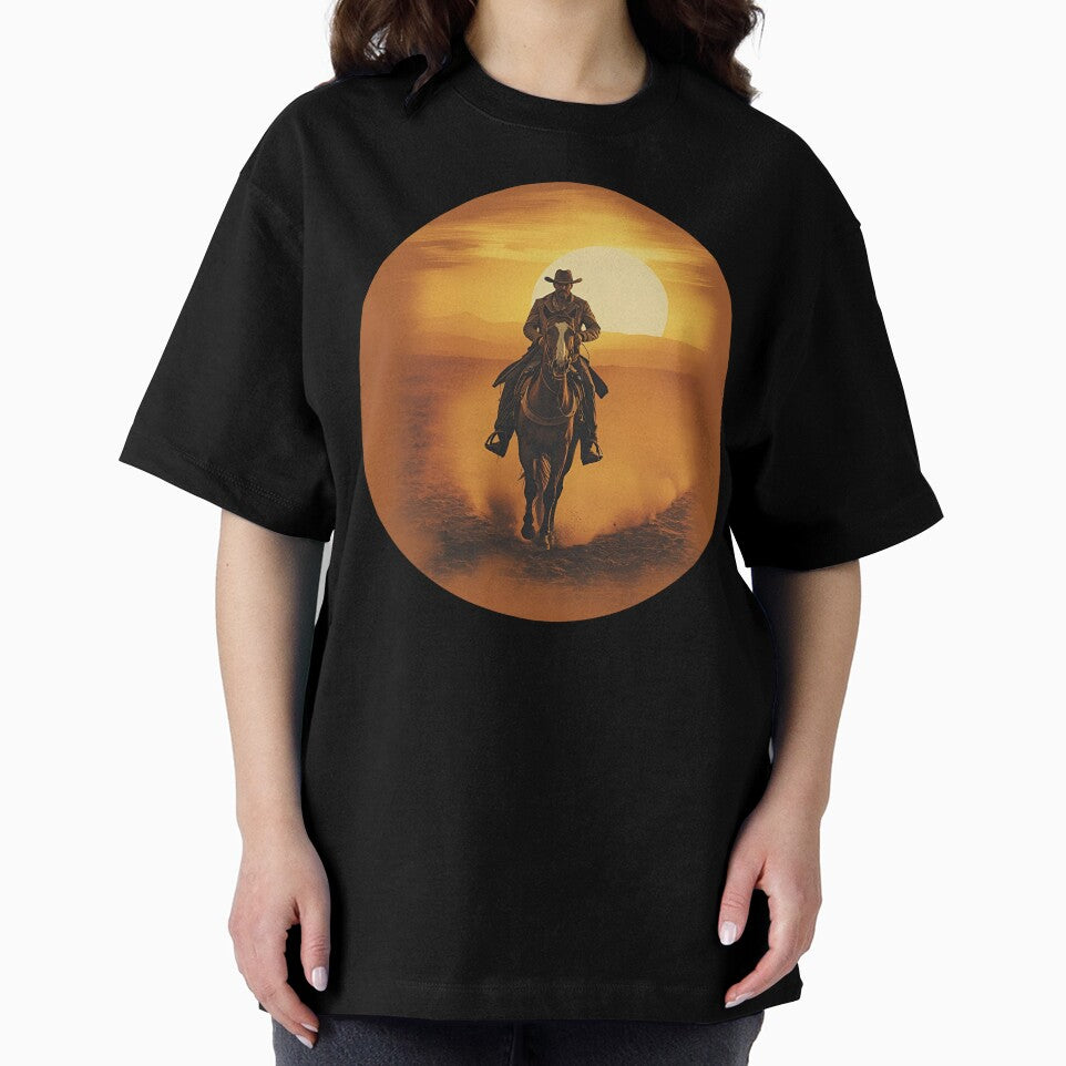 Cowboy Riding Into the Sunset by EsolinNova