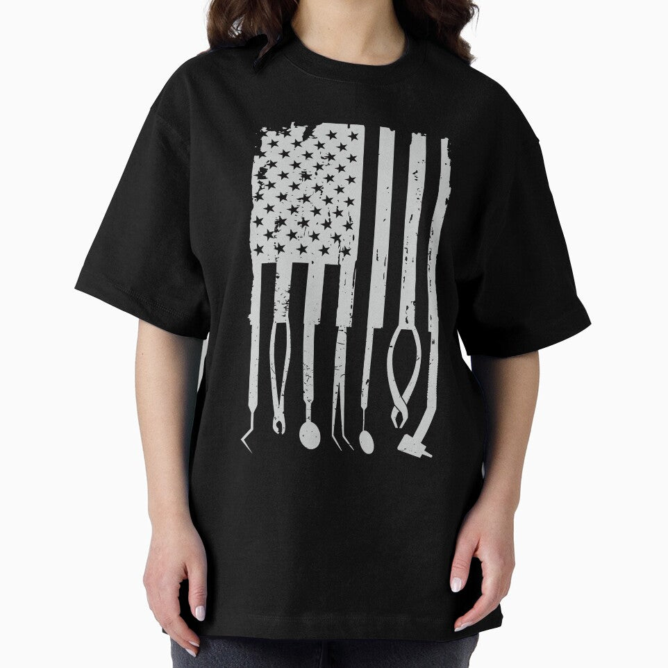 Patriotic Dentist Dental Hygienist American Flag T-shirt Tee by mrsmitful