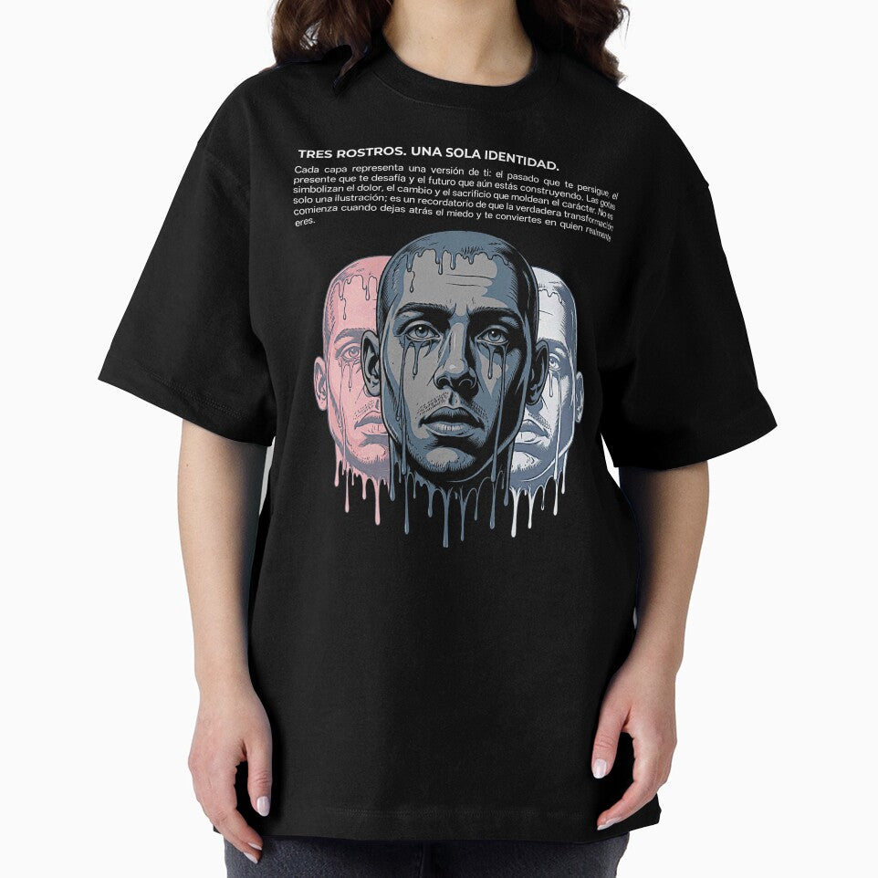 Surreal Dripping Face Graphic Tee | Premium Oversized Streetwear by AURE0