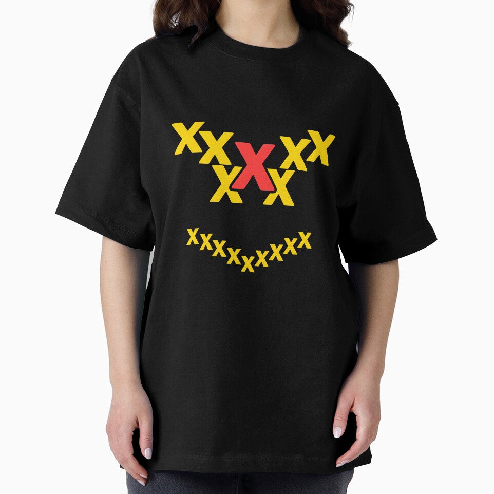 Grunge Edgy Cross Eyed Smile Face Graphic by Kitishop