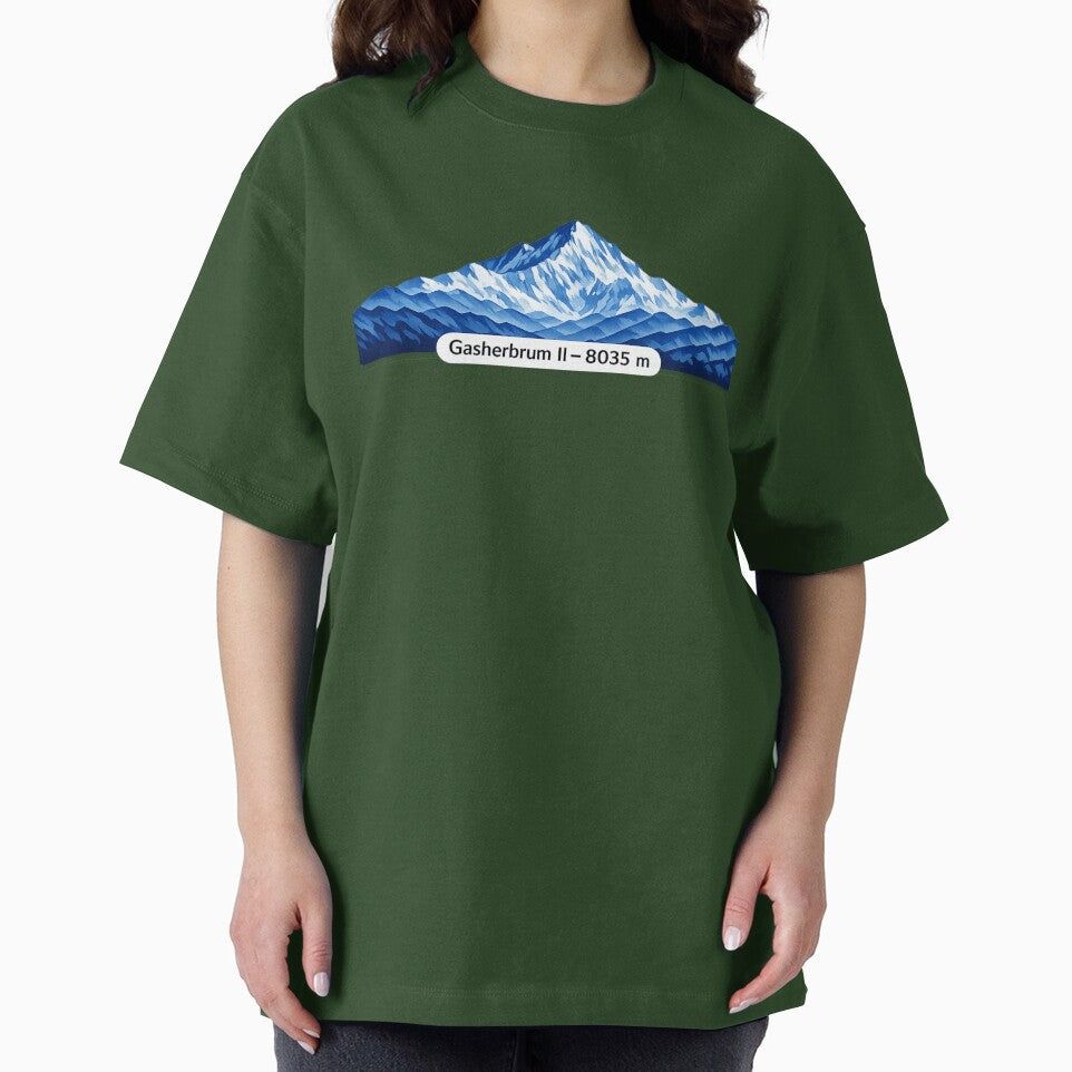 Gasherbrum II 8035 m – Minimalist Himalayan Mountain Sticker by GabeMountainArt
