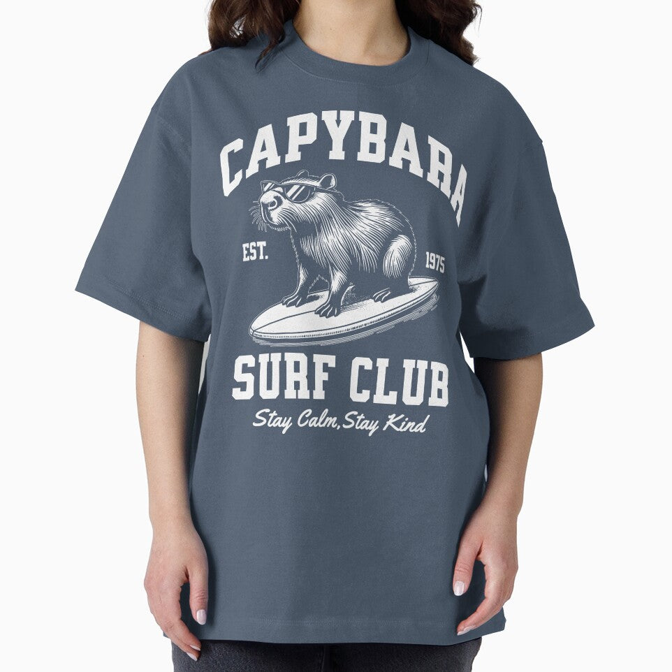 Cool Capybara Surfing Vintage Style by EthosWear