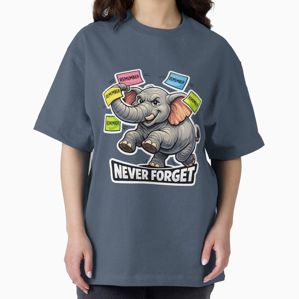 Never Forget Funny Elephant Cute Animal Meme Design by lazygum