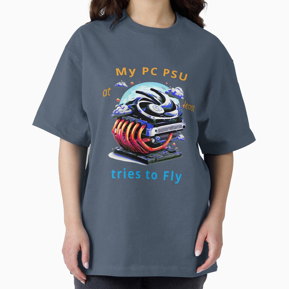 PSU tries to Fly, a funny computer gift, for the geek and cpmputer lover by PiperParrot