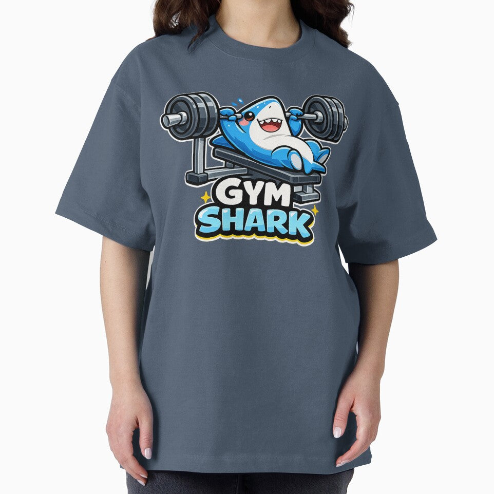Gym Shark – Cute Kawaii Shark Bench Press Gym Sticker by les 3 cerises store