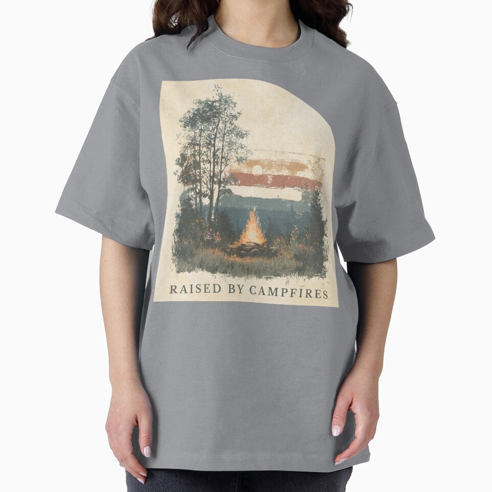 Raised by Campfires | Vintage Campfire Sunset Design by Bound for Wonder