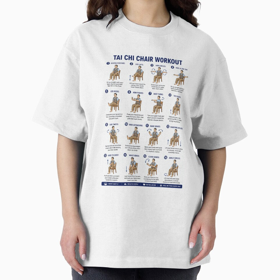 Tai Chi Chair Workout Chart For Senior, Tai Chi Exercise Chart For Senior by DebraGiftShop