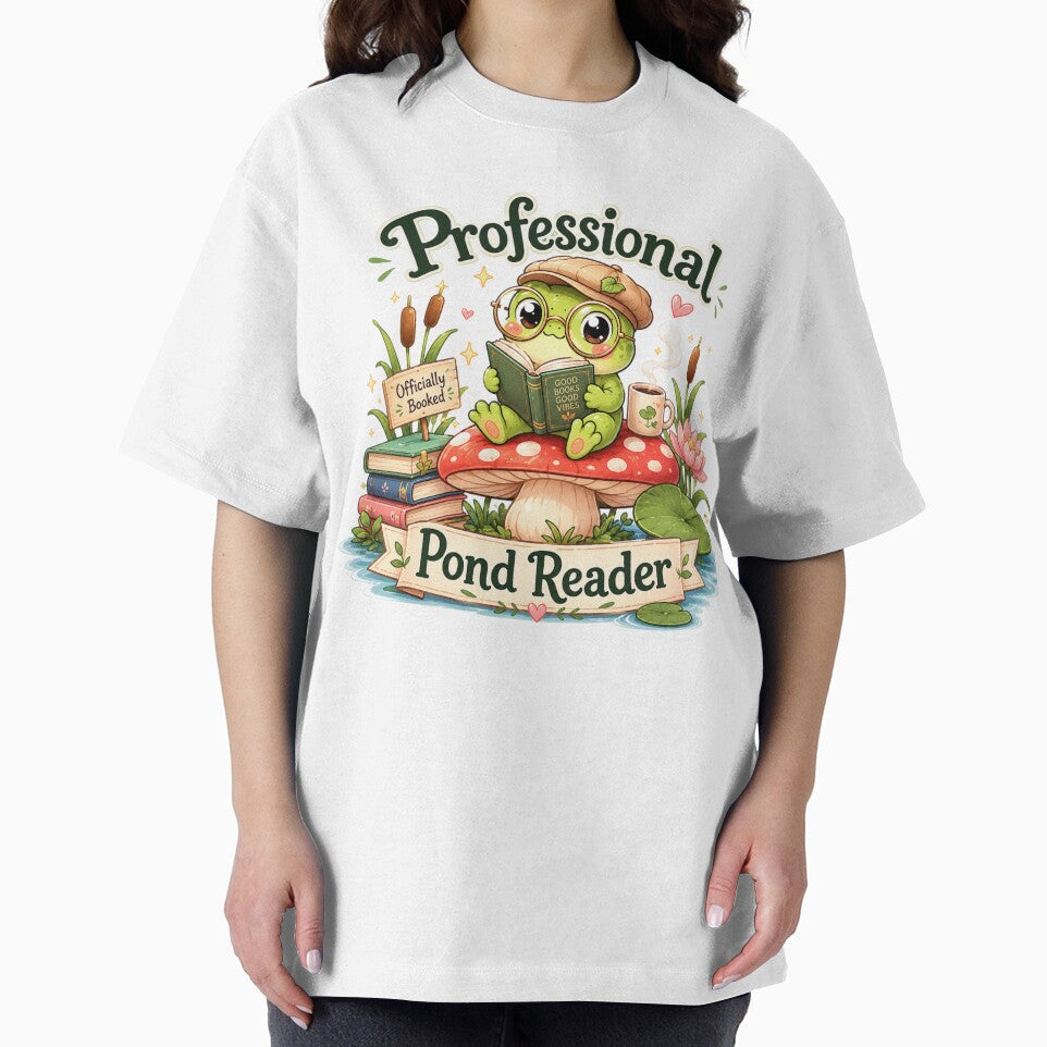 Professional Pond Reader – Cute Frog Book Lover Design by MotylekAnia