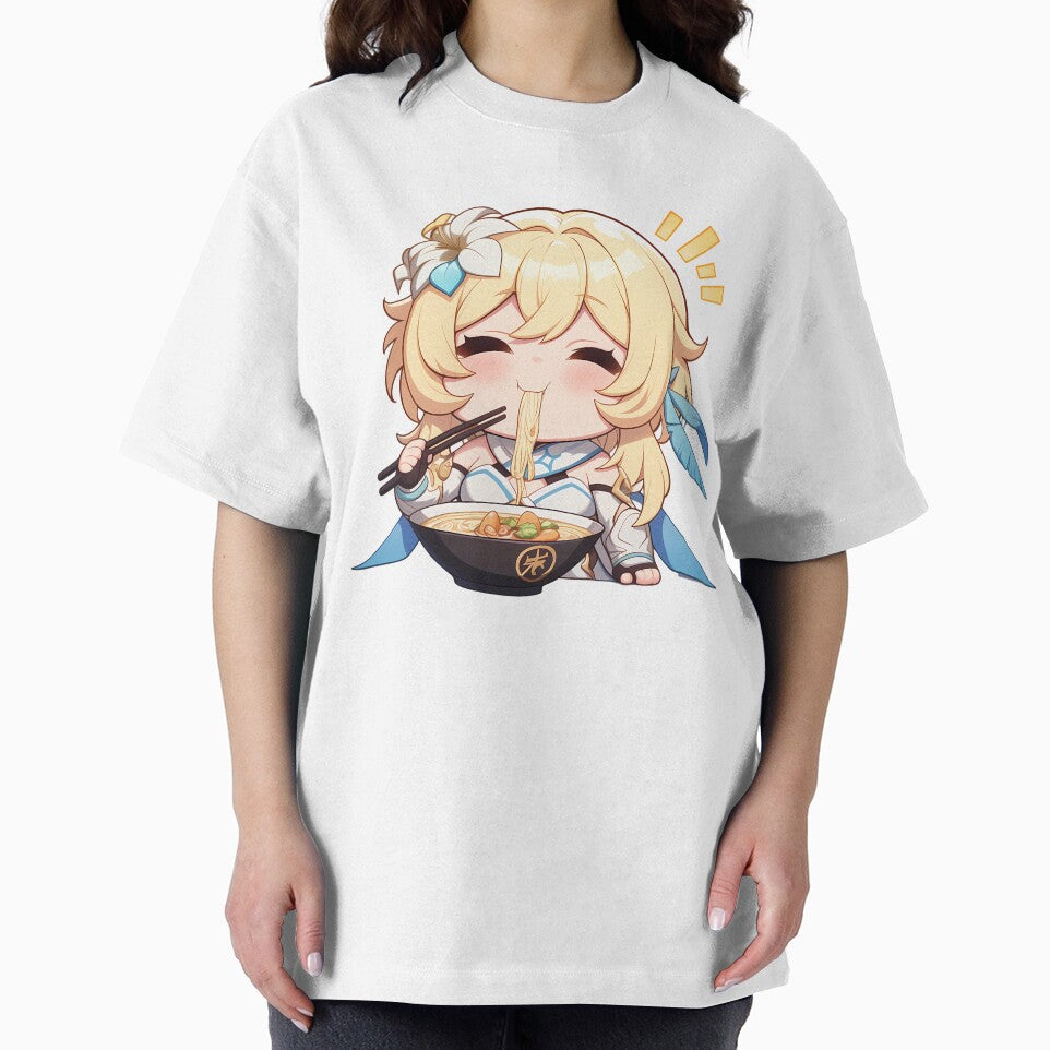 Traveler Lumine Genshin Impact Chibi Ramen Noodles Sparkles by mildaclairmo