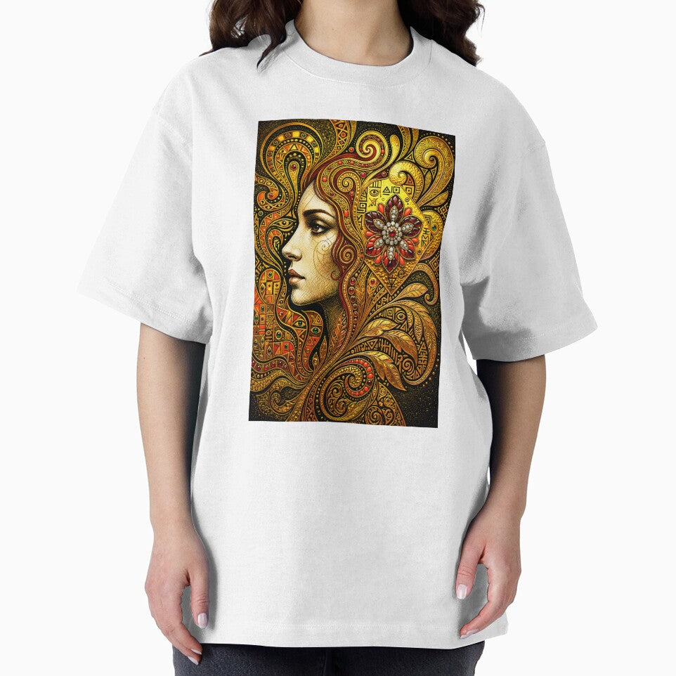 Gilded Ornate Gold Art Nouveau Woman Portrait by hepcat-plus