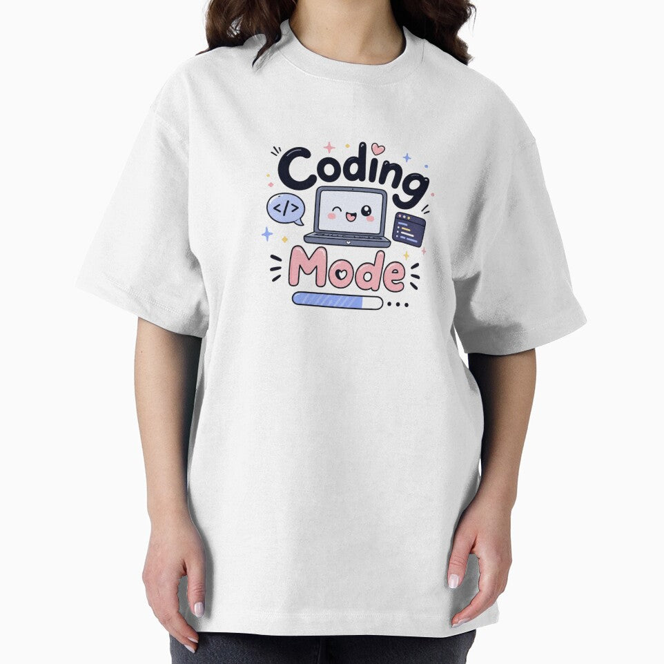 Coding Mode Cute Kawaii Programmer Laptop | Funny Coding Quote Sticker by Sanika arts